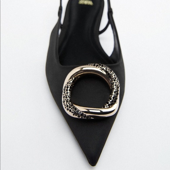 EMBELLISHED FLAT SLINGBACK SHOES - Picture 7 of 9